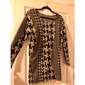 Black / Tan Multi-pattern Sweater